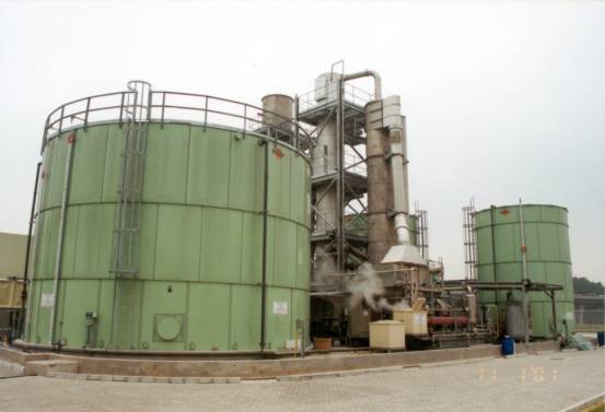 Image of Gin Drinkers Bay Leachate Treatment Plant where landfill gas is collected and utilised for heating up leachate in the ammonia removal process for the treatment of leachate.